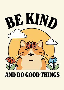 Be Kind Cat Illustration
