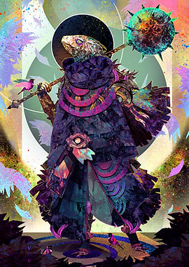 Lizard Warrior with Spiked Mace