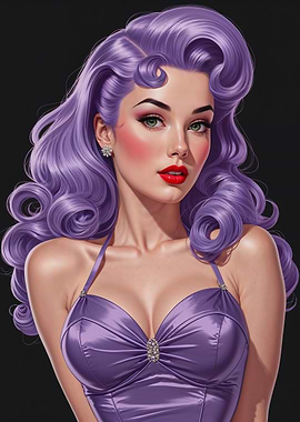 Purple Hair Pinup