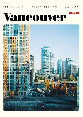 Vancouver British Columbia Travel Art Poster