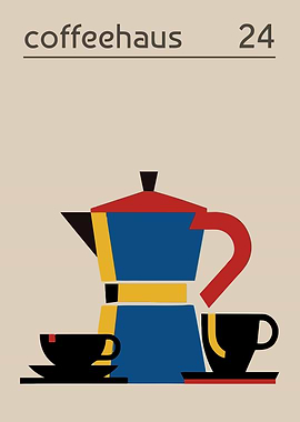 Coffeehaus Moka Pot Print