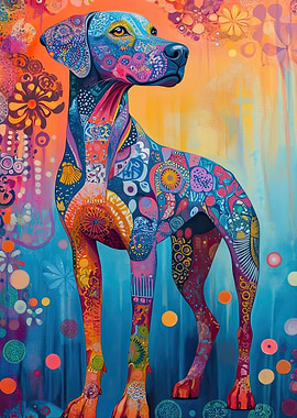 Colorful Dog Painting