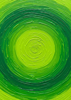 Green Spiral Abstract Painting