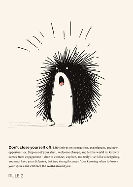 Hedgehog, Stay connected and embrace life – Exclamation Mark