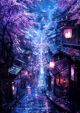 Moonlit Sakura Passage