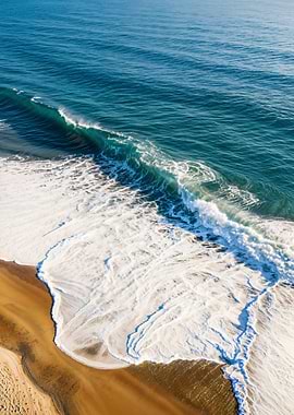 Ocean Wave Crashing on Beach
