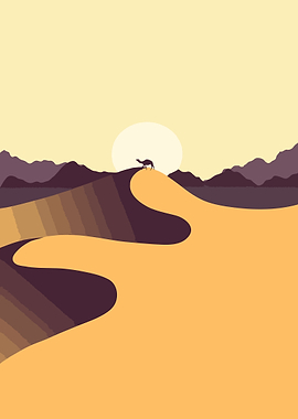Camel Silhouette in Desert