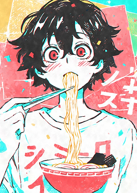 Anime Boy Eating Ramen