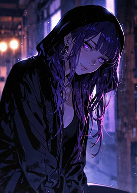 Purple Haired Anime Girl