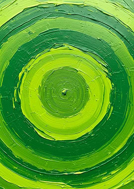 Green Circle Abstract Painting