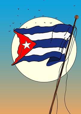 Cuban Flag Waving