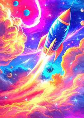 Rocket Launch in Space