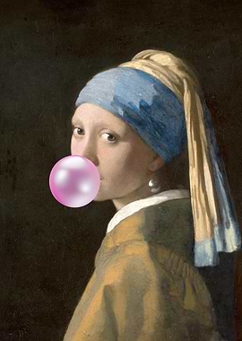 Girl with a Pearl Earring & Bubble Gum