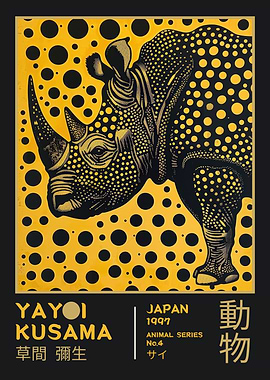 Yayoi Kusama Rhino No.4 Exhibition Print