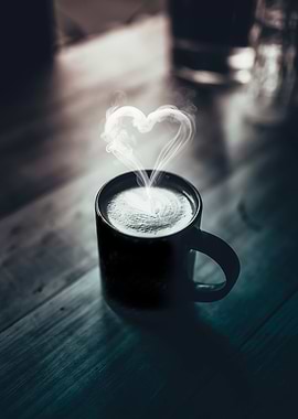 Heart-Shaped Coffee Steam