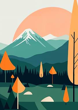 Mountain Sunset Landscape