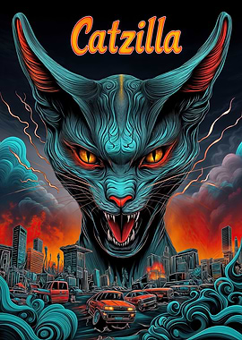 Catzilla Monster Art