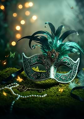 Green Venetian Mask