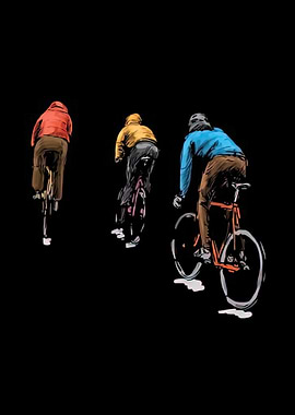Three Cyclists in the Night