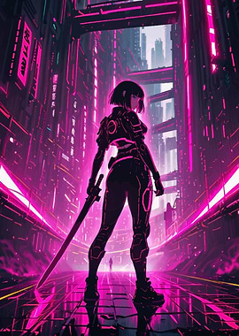 Female Cyberpunk Warrior