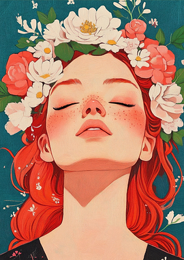 Floral Crown Girl Portrait
