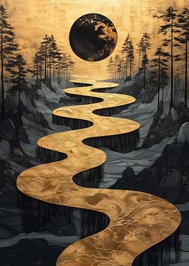 Golden River Landscape