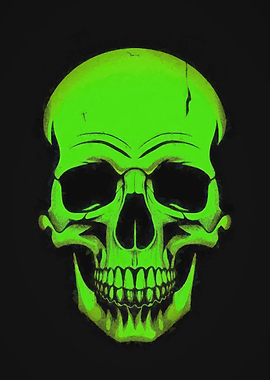 Green Skull Illustration