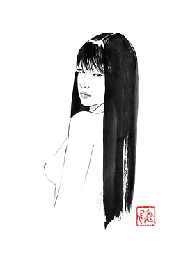 Ink Portrait of Woman