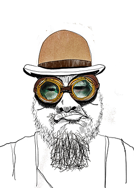 Steampunk Man Illustration