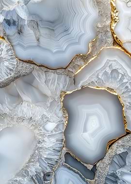 Agate Stone with Gold