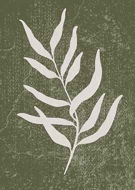 Green Leaf Minimalist Art