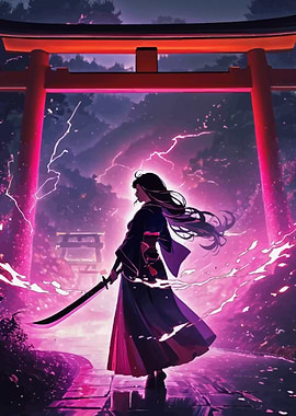 Samurai Woman with Sword