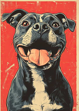 Smiling Pitbull Poster