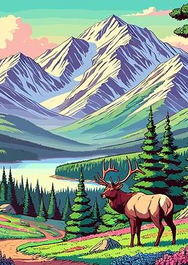 Mountain Elk Landscape