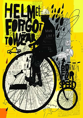 Graffiti Penny Farthing Rider