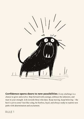 Dog, Don’t be afraid and face challenges – Exclamation Mark