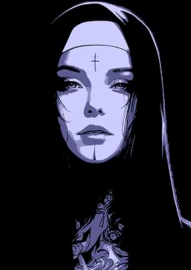 Nun with Cross Tattoo
