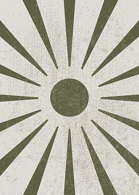Minimalist Boho Olive Green Sunburst
