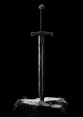 Ornate Sword in Darkness