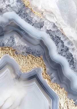 Agate Stone with Gold