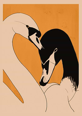 Swan Couple Illustration