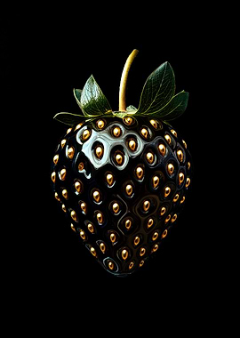 Black and Gold Strawberry