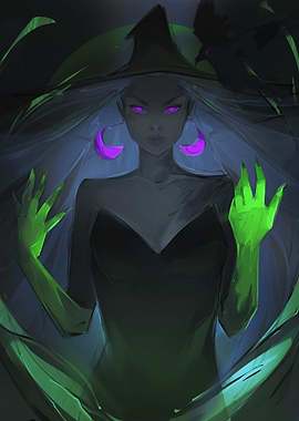 Dark Witch with Green Glow