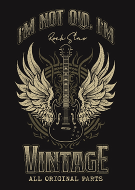 Vintage Rock Guitar Player Poster