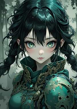 Green-Eyed Anime Girl