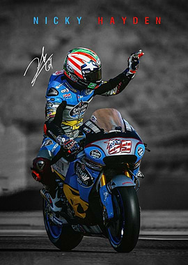 Nicky Hayden Motorcycle Poster
