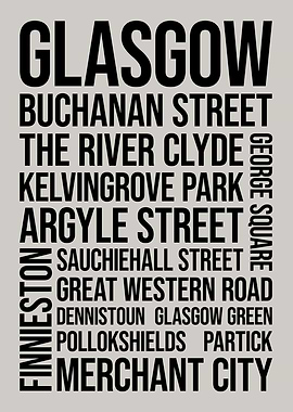Glasgow, Scotland Typography