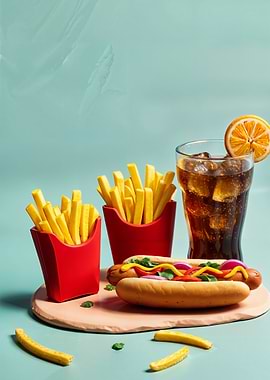 Hot Dog, Fries, and Soda