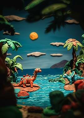 Play-Doh Dinosaur Scene