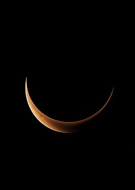 Crescent Moon in Night Sky